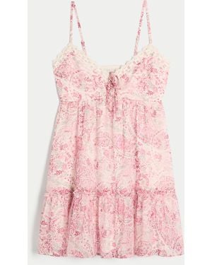 Hollister Babydoll Mini Dress - Pink