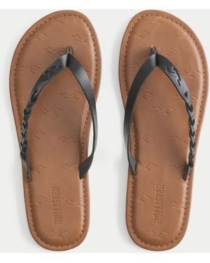 Hollister Braided Flip Flops - Brown