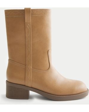 Hollister Faux Leather Boots - Brown