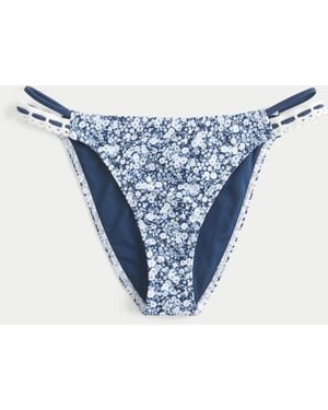 Hollister Stitched Double-strap Cheeky Bikini Bottom - Blue