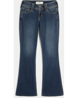 Hollister Low-rise Dark Wash Bootcut Jeans - Blue