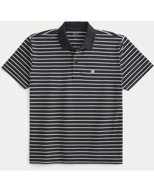 Hollister Relaxed Striped Polo - Black