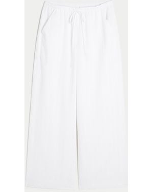 Hollister Eyelet Baggy Trousers - White