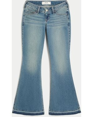 Hollister Ultra Low-rise Medium Wash Flare Jeans - Blue