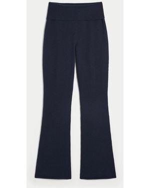 Hollister Gilly Hicks Sweater-knit Foldover Bootcut Trousers - Blue