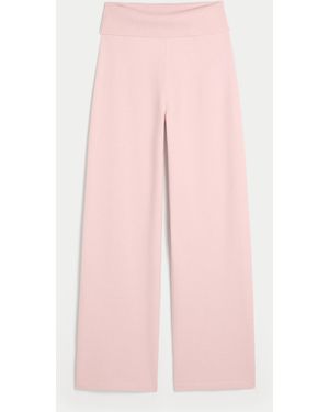 Hollister Gilly Hicks Sweater-knit Foldover Straight Trousers - Pink
