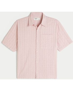Hollister Boxy Short-sleeve Pocket Shirt - Pink