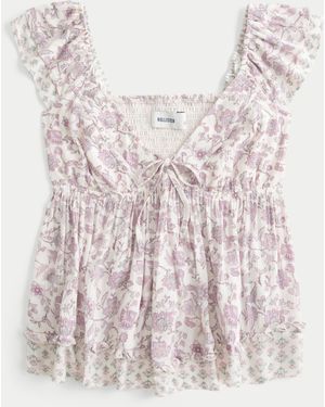 Hollister Easy Handkerchief Hem Babydoll Top - Pink