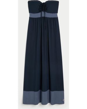 Hollister Strapless Knit Maxi Dress - Blue