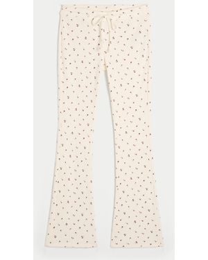 Hollister Gilly Hicks Always Cosy Waffle Bootcut Trousers - Natural