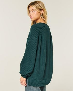Hollister Oversize-Pullover mit gerolltem Rundhalsausschnitt - Grün