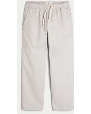Hollister Linen-blend Loose Pull-on Trousers - White