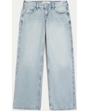 Hollister Ultra Low-rise Light Wash Baggy Jeans - Blue
