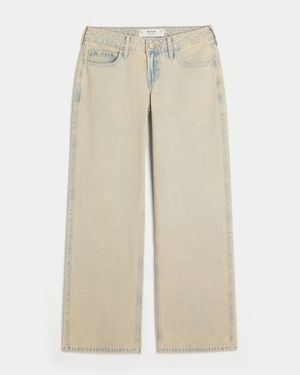 Hollister Low-rise Light Wash Baggy Jeans - Natural