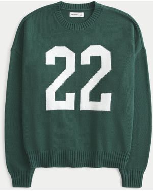 Hollister Easy 22 Graphic Crew Jumper - Green