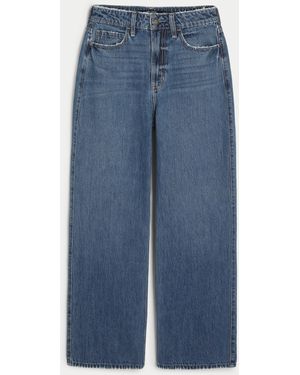 Hollister Ultra High-rise Medium Wash Baggy Jeans - Blue