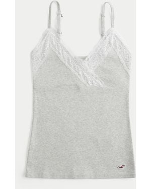 Hollister Wrap Lace Trim Layering Cami - White