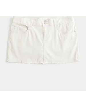 Hollister Low-rise Shine Butterfly Twill Mini Skort - Natural