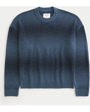 Hollister Kastiger Pullover mit Streifen im Farbverlauf und Rundhalsausschnitt - Blau