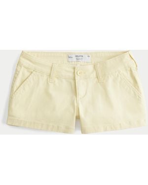 Hollister Twill Shortie Shorts - Natural
