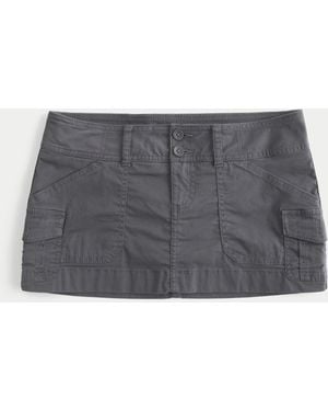 Hollister Ultra Low-rise Cargo Mini Skort - Grey