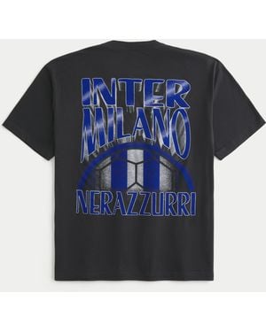 Hollister Boxy Inter Milano Graphic Tee - Blue