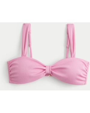 Hollister Rib Sweetheart Scoop Bikini Top - Pink