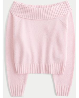 Hollister Easy Foldover Off-the-shoulder Jumper - Pink