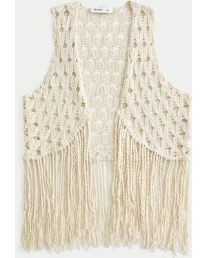 Hollister Easy Crochet-style Fringe Vest - Natural