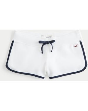 Hollister Ultra Low-rise Logo Graphic Fleece Shortie Shorts - White