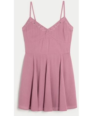 Hollister Embroidered Mini Dress - Pink