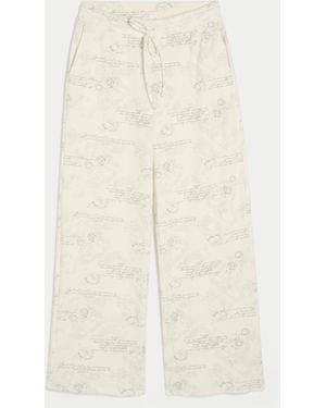 Hollister Waffle Straight Trousers - Natural