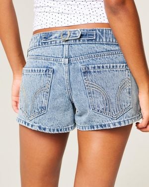 Hollister Hollister Andi Mini-Shorts aus Jeansstoff mit verstellbarem Bund - Blau