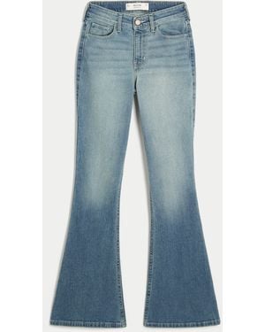 Hollister High-rise Medium Wash Flare Jeans - Blue
