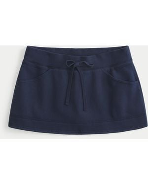 Hollister Low-rise Fleece Mini Skort - Blue
