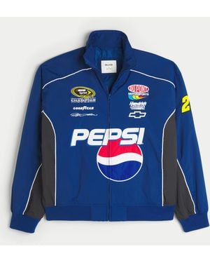 Hollister Pepsi Nascar Graphic Zip-up Racing Jacket - Blue