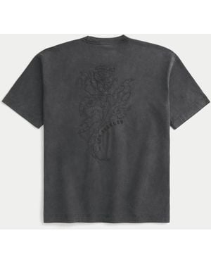 Hollister Boxy Heavyweight Los Angeles Graphic Tee - Black