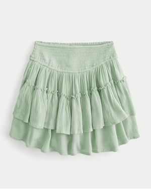 Hollister Tiered Mini Skort - Green