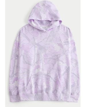 Hollister Oversized Camo Hoodie - Purple