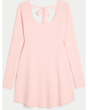 Hollister Tie Back Babydoll Jumper Mini Dress - Pink
