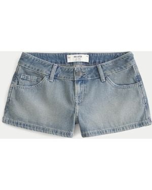 Hollister Low Rise Mini-Shorts aus Jeansstoff - Blau