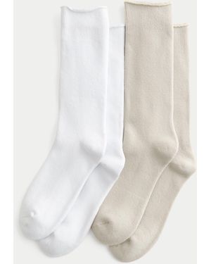 Hollister Roll Top Socks 2-pack - White
