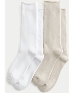 Hollister Roll Top Socks 2-pack - White