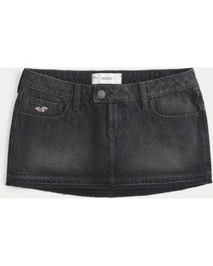 Hollister Ultra Low-rise Denim Micro Mini Skort - Black
