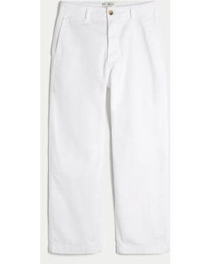 Hollister Linen-blend Flex-waist Baggy Trousers - White