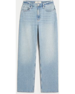 Hollister Ultra High-rise Medium Wash Dad Jeans - Blue