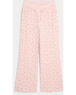 Hollister Gilly Hicks Always Cosy Waffle Straight Trousers - Pink