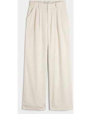 Hollister Hollister Livvy Ultra High-rise Wide-leg Trousers - Natural