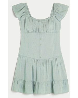 Hollister Flutter Sleeve Skort Dress - Green