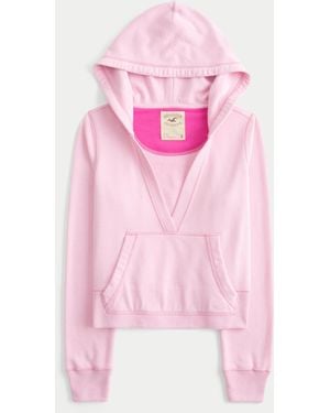 Hollister Easy V-neck Hoodie - Pink
